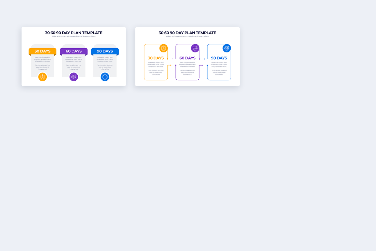30 60 90 Day Plan Illustrator Infographic Template