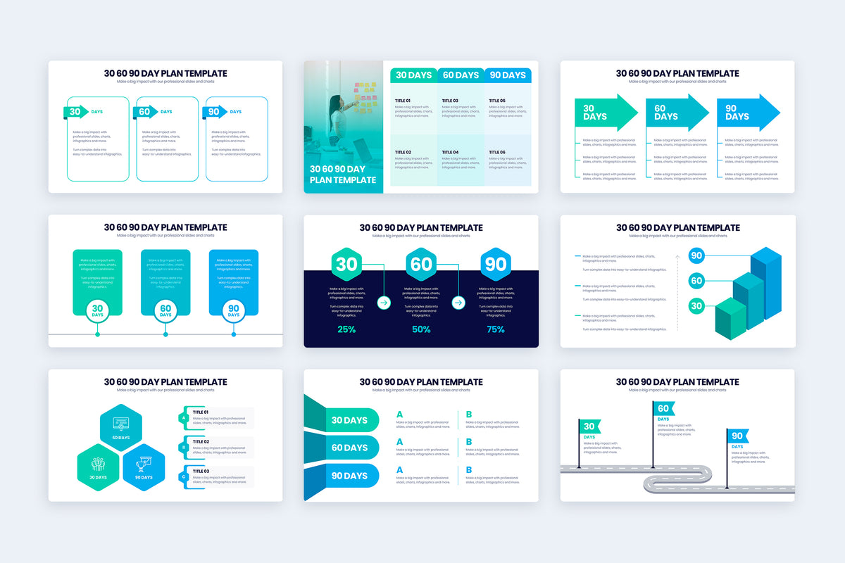 30 60 90 Day Plan Keynote Infographic Template