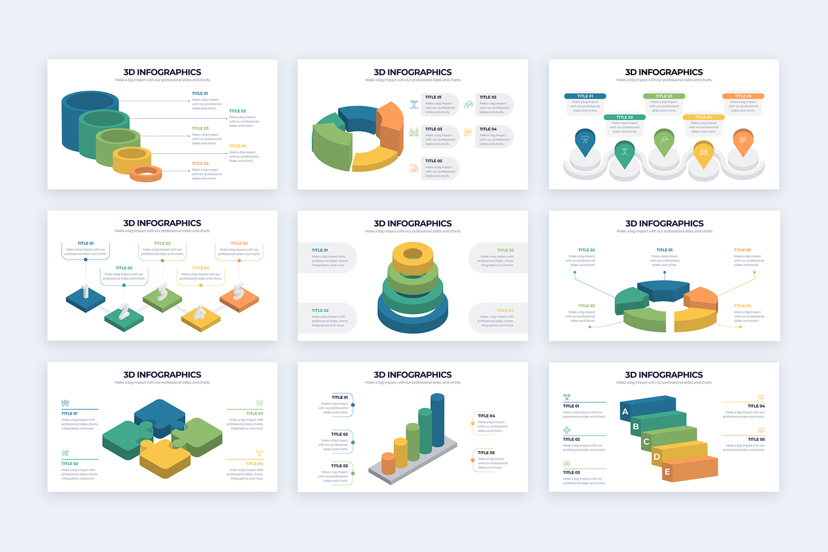 3D Illustrator Infographic Template