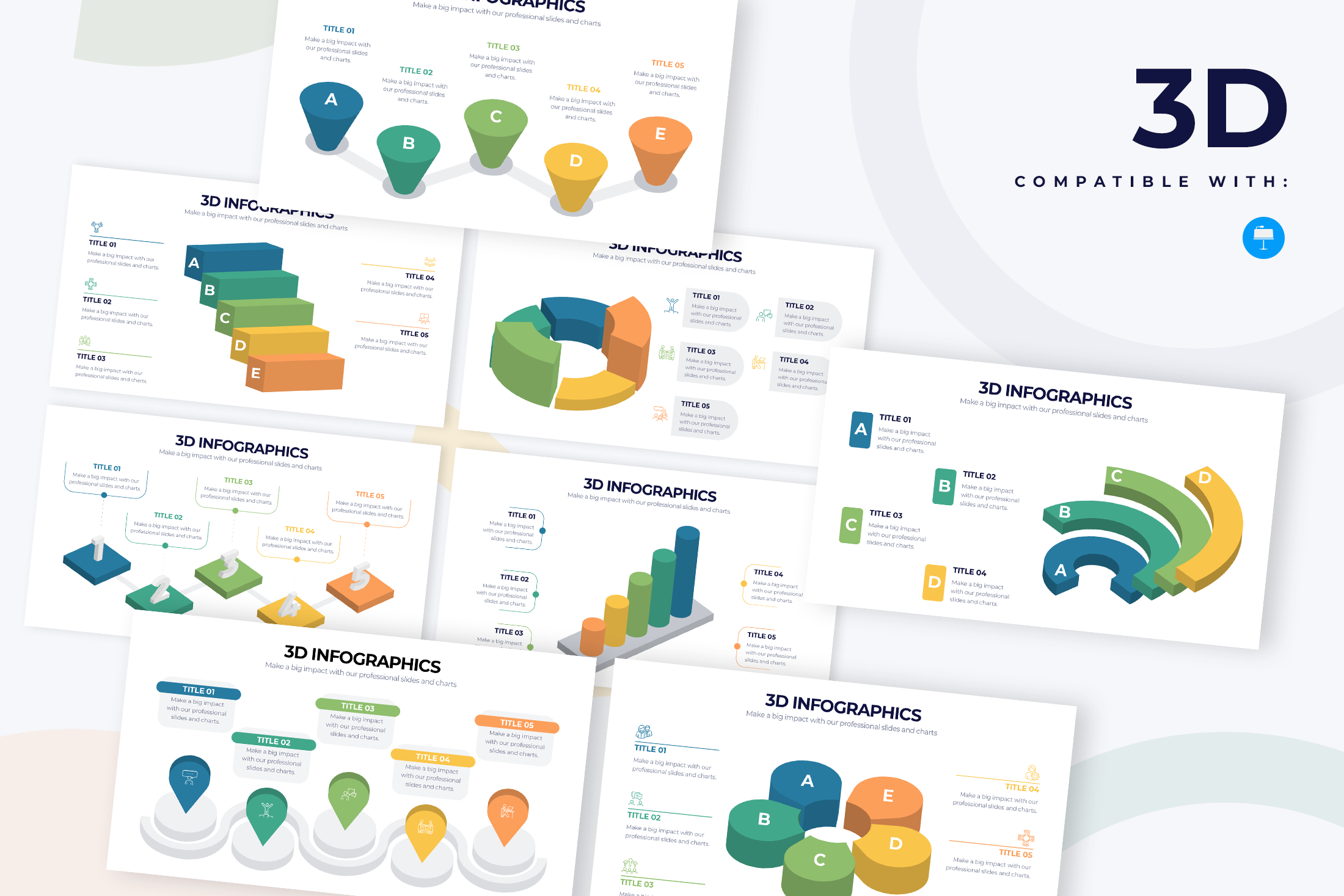 3D Keynote Infographic Template – Slidewalla