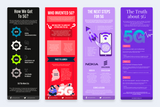 5G Technology Vertical Infographics Templates