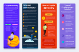 Cryptocurrency Vertical Infographics Templates
