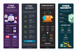 Cyber Security Vertical Infographics Templates
