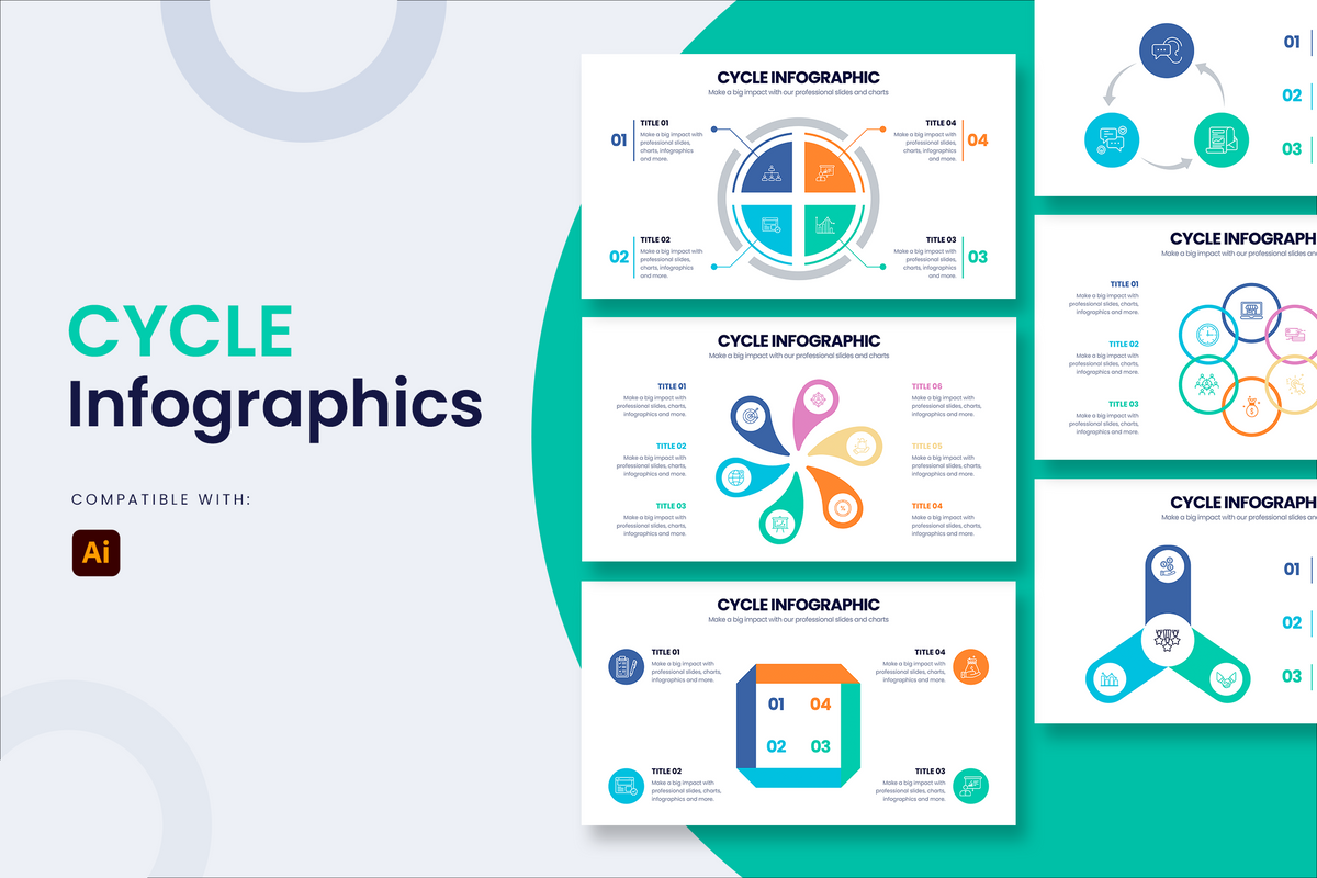 Cycle Illustrator Infographics Template