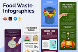 Food Waste Vertical Infographics Templates