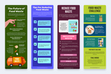 Food Waste Vertical Infographics Templates