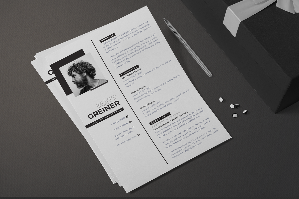 Lean Resume Template + Cover Letter