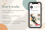 Luna Instagram Puzzle Template for CANVA & Photoshop