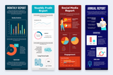 Monthly Reports Vertical Infographics Templates