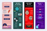 Music Vertical Infographics Templates