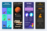 Music Vertical Infographics Templates