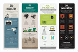 Oil Industry Vertical Infographics Templates