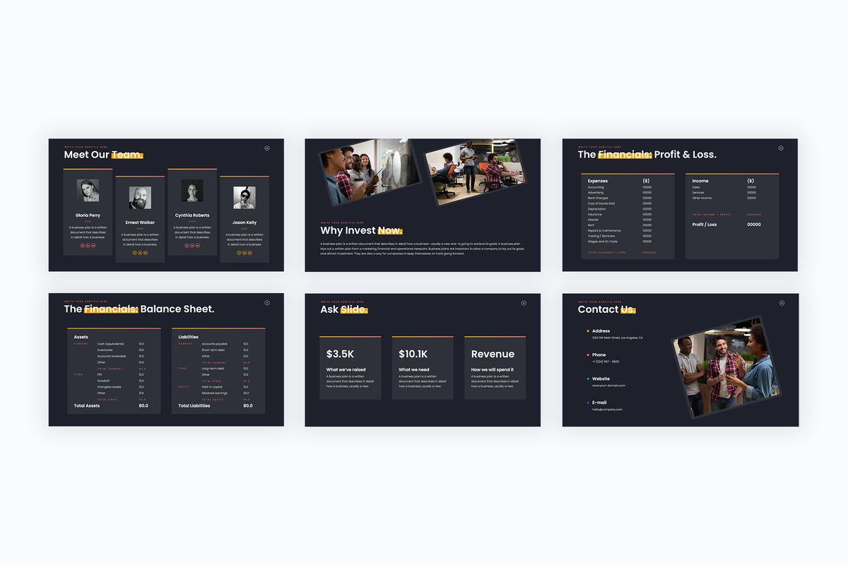 Pitch Deck Startup Powerpoint Templates