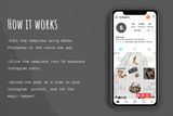 Stacey Instagram Puzzle Template for CANVA & Photoshop