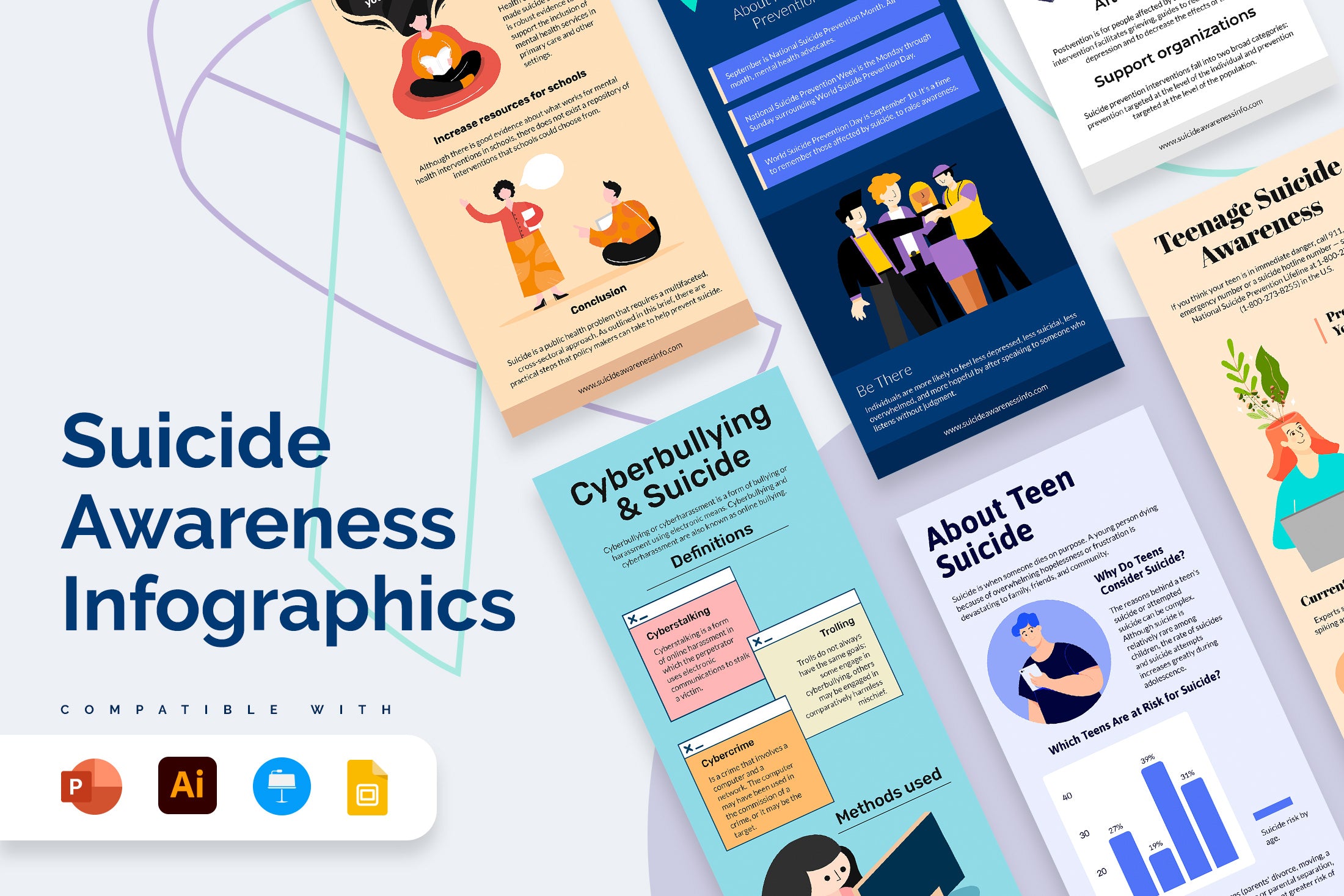 Suicide Awareness Vertical Infographic Templates – Slidewalla, image size:2200x1467