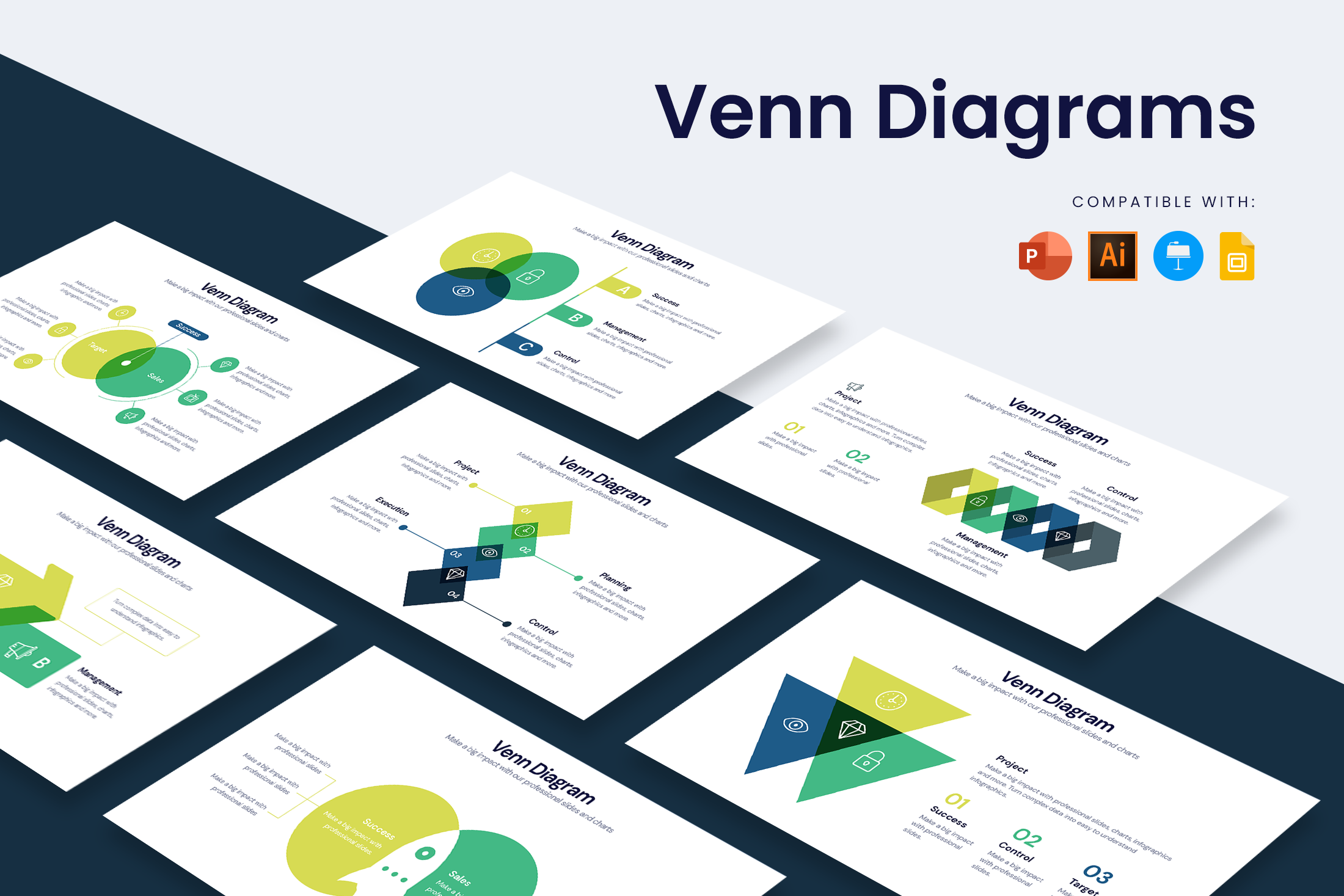 4-Set Venn diagram - Template  Venn diagrams - Vector stencils