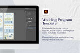 Cassandra Infographic Wedding Program Template for CANVA & ILLUSTRATOR