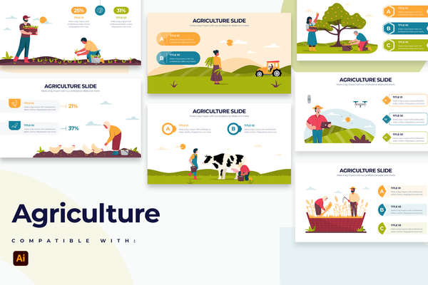 Agriculture Illustrator Infographic Template
