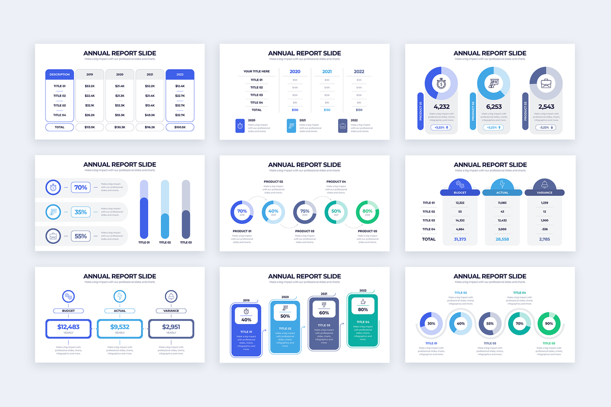 Annual Report Infographic Google Slides Template