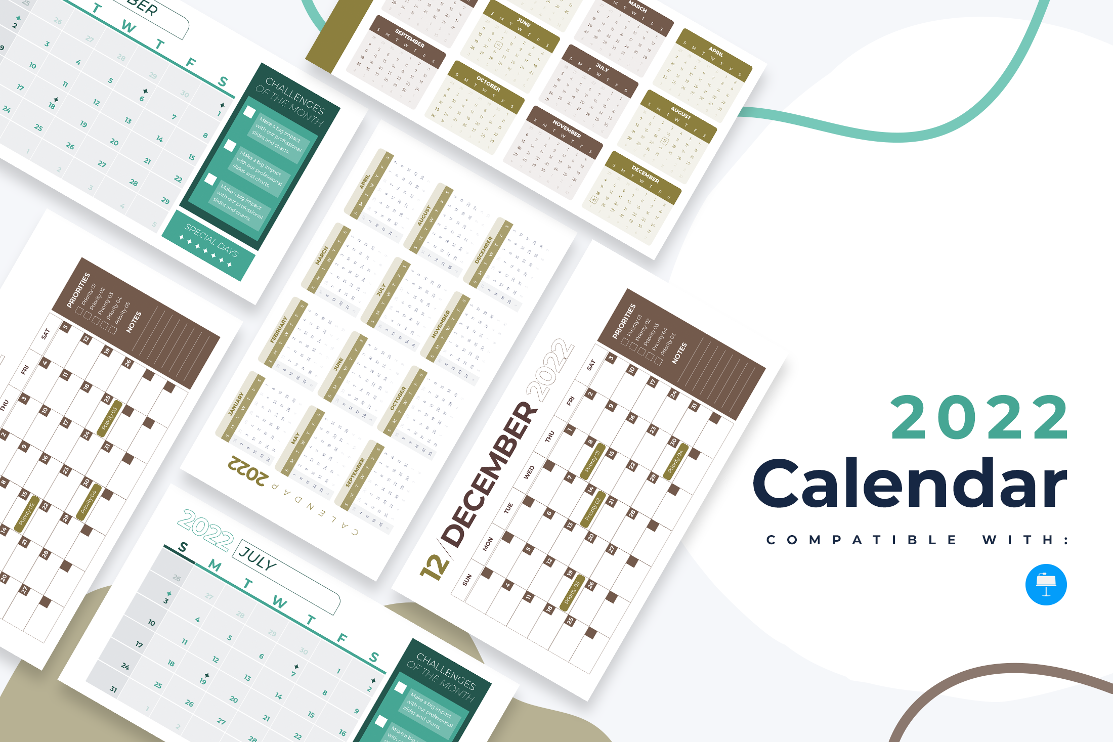 2022 Calendar Keynote Infographic Template – Slidewalla