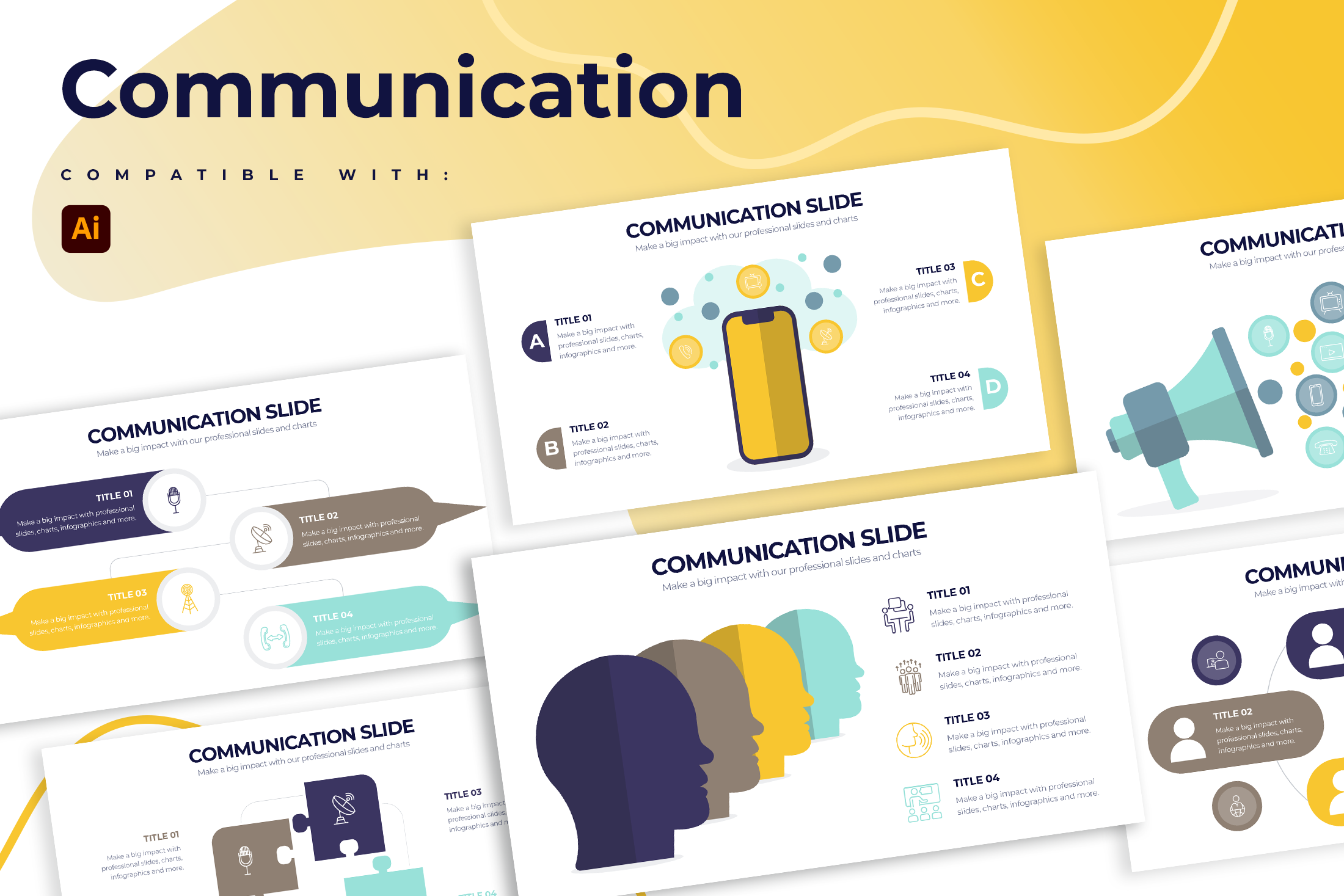 Communication Illustrator Infographic Template – Slidewalla