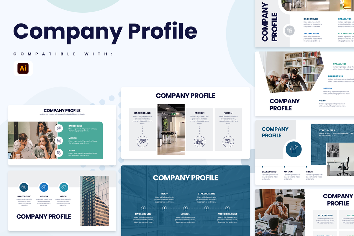 Company Profile Illustrator Infographic Template