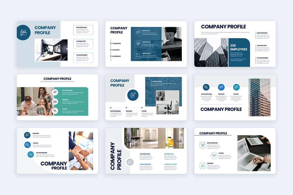 Company Profile Illustrator Infographic Template