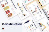 Construction Illustrator Infographic Template