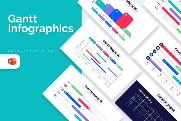 Gantt Chart Powerpoint Infographics