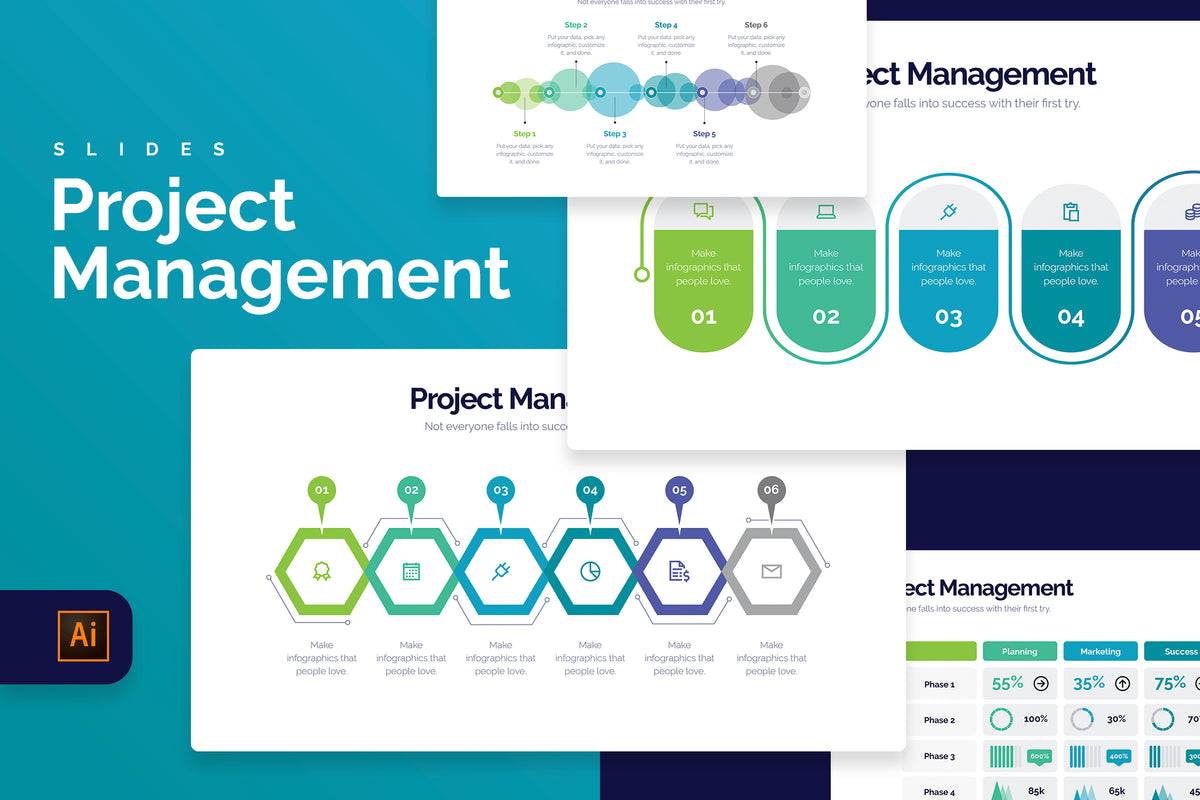Project Management Illustrator Infographics
