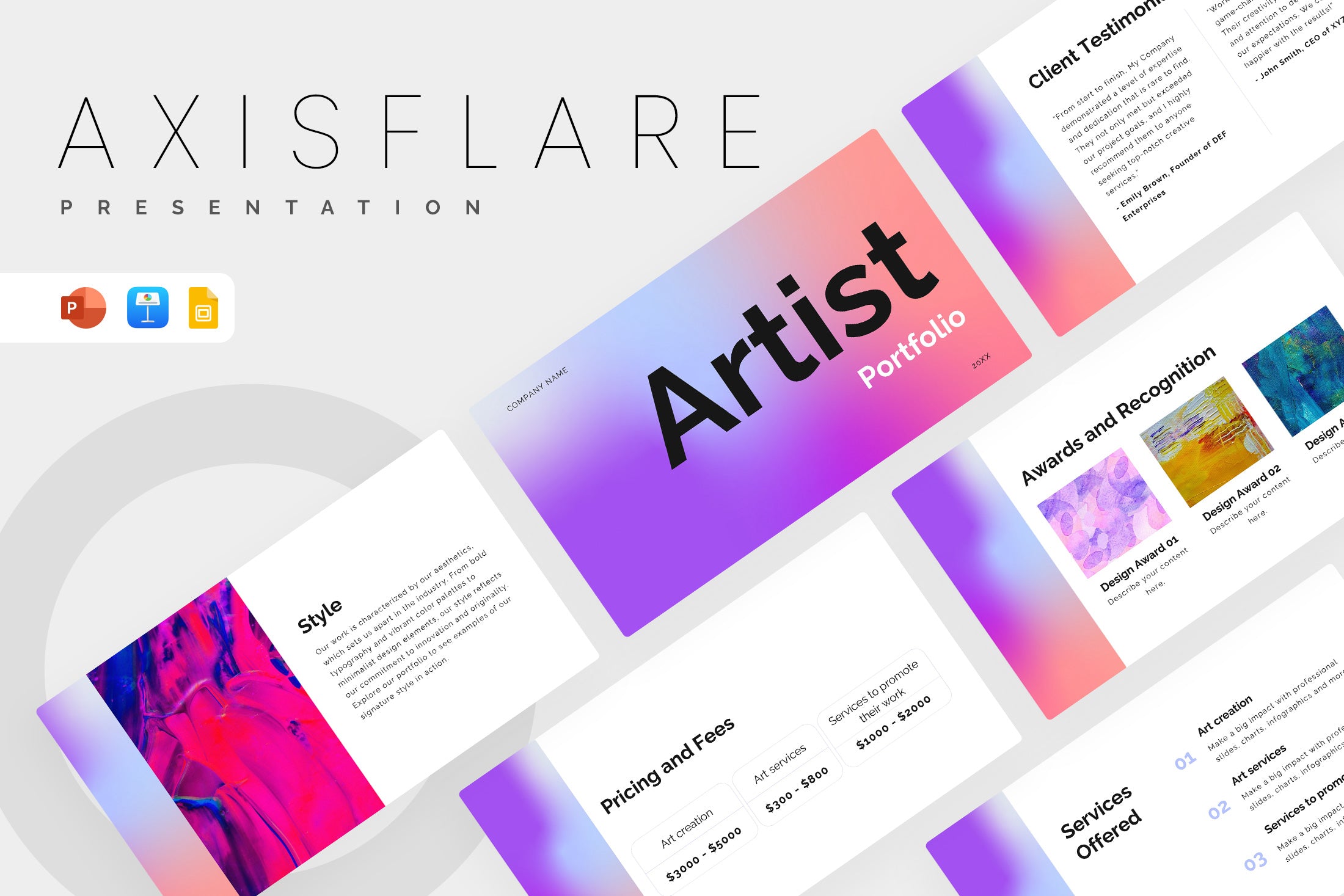 Axisflare Artist Portfolio Presentation – Slidewalla