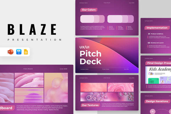 Blaze UX UI Design Pitch Deck Presentation