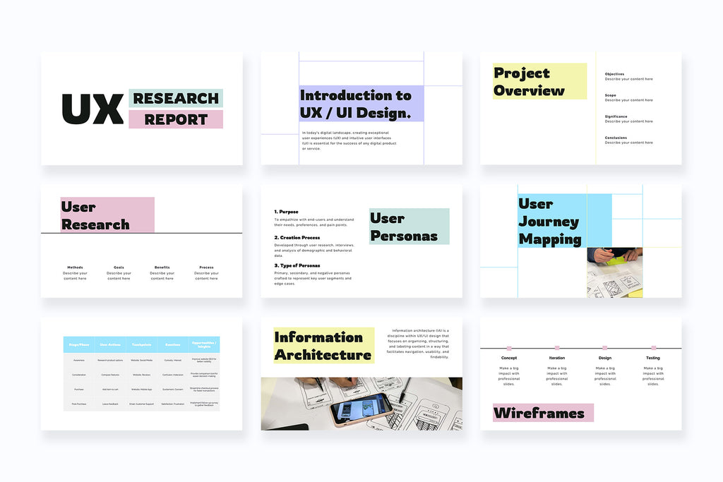 User Research Slide Example Radiance UX Research Report Presentation – Slidewalla