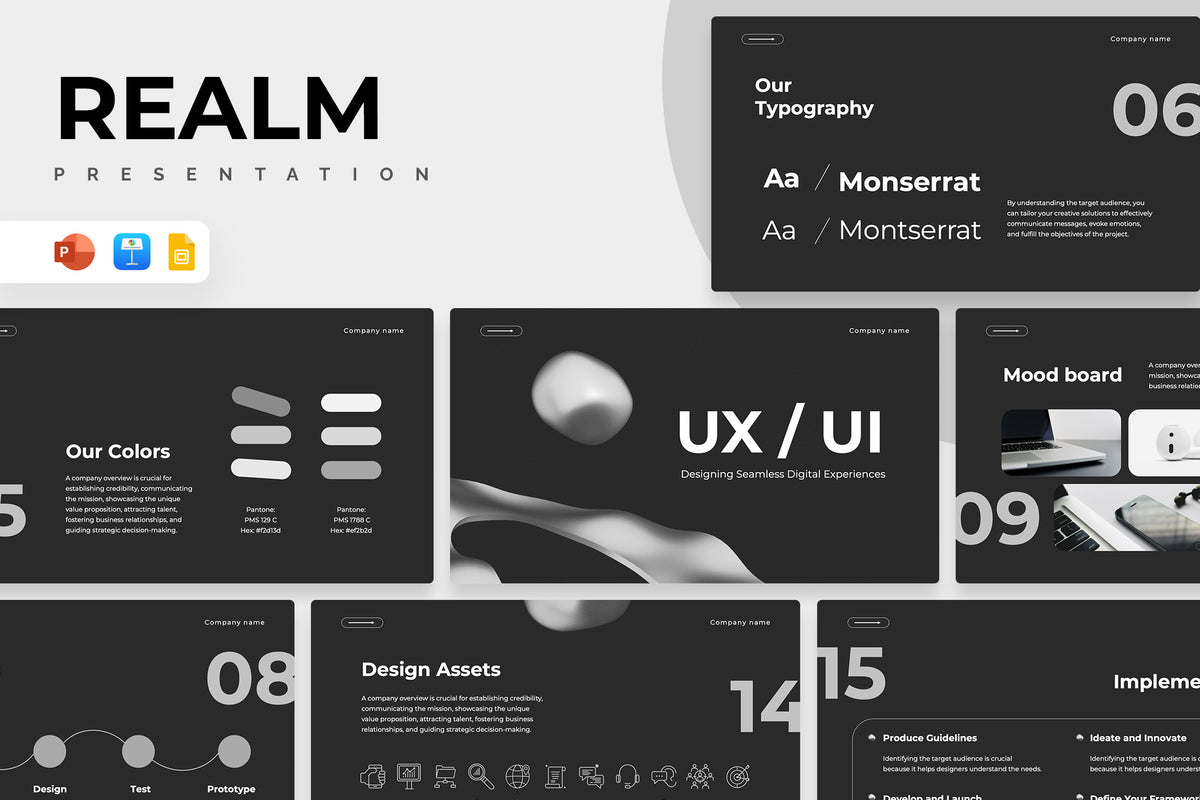 Realm UX UI Design Pitch Deck Presentation