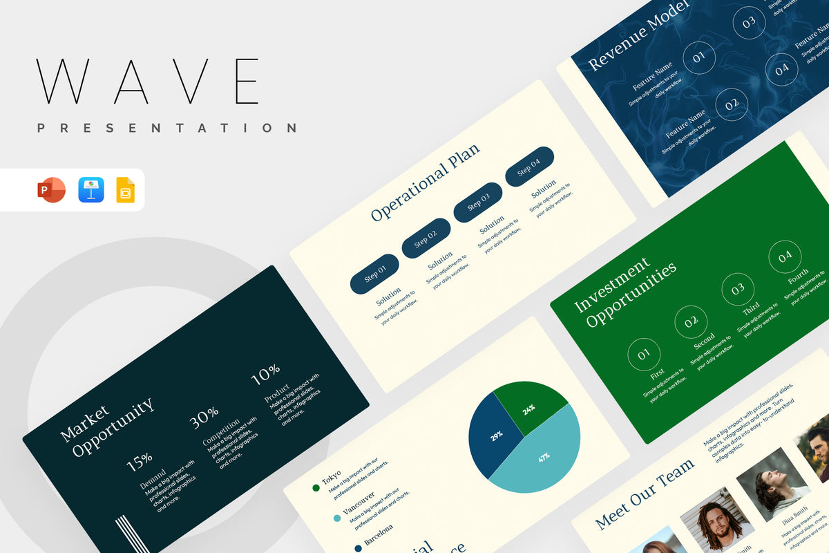 Wave Small Business Pitch Deck Presentation