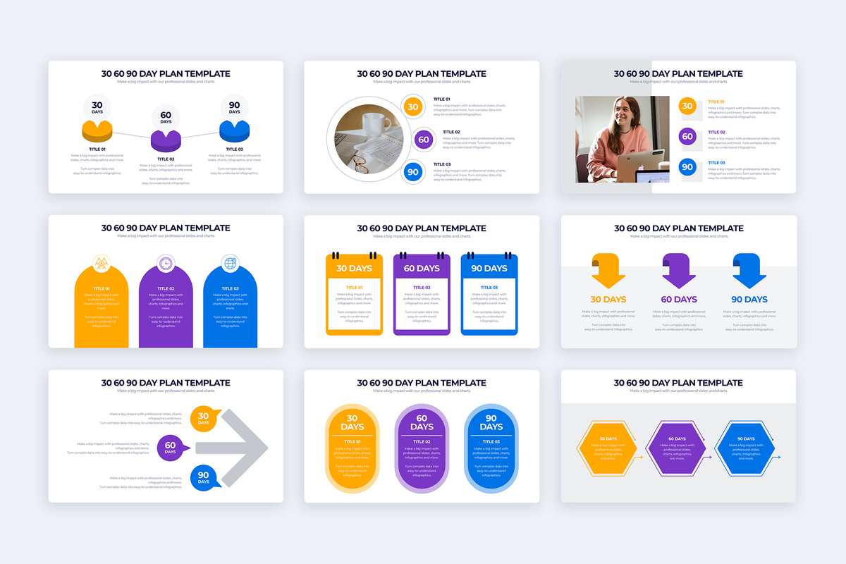 30 60 90 Day Plan Keynote Infographic Template