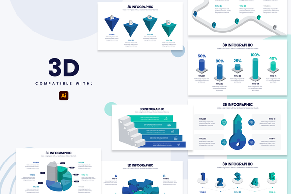 3D Illustrator Infographic Template