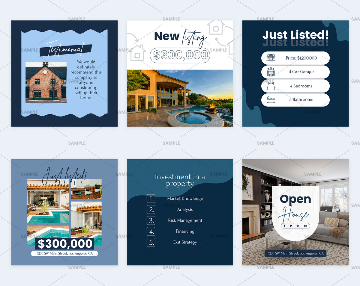 Real Estate Social Media Canva Templates