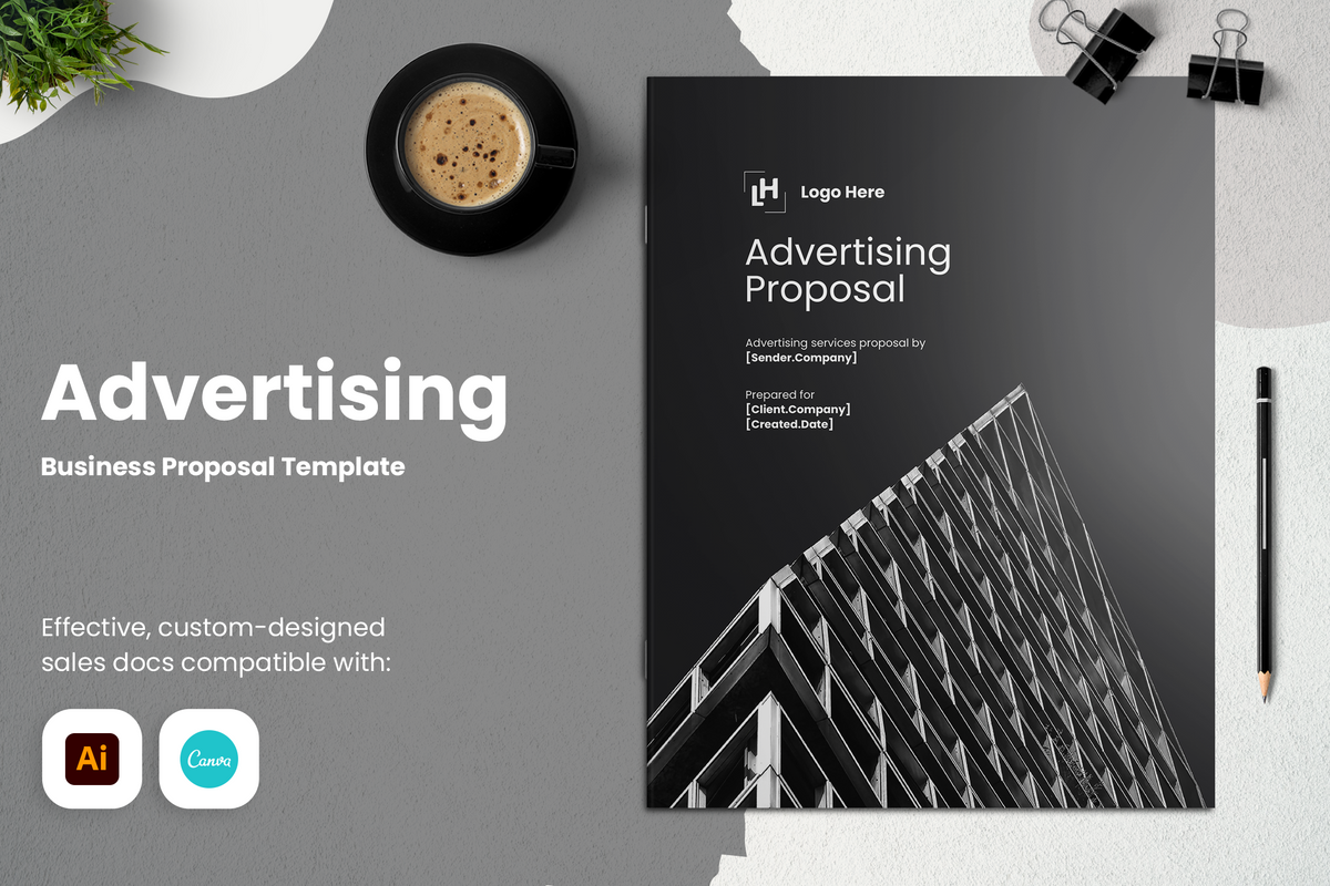 Advertising Proposal Template for CANVA & ILLUSTRATOR