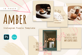 Amber Instagram Puzzle Template for CANVA & Photoshop