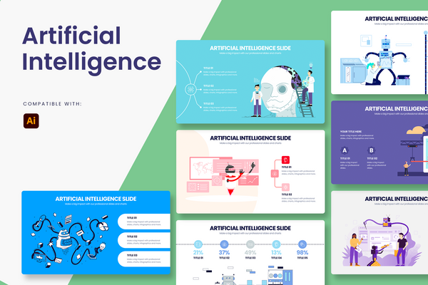 Artificial Intelligence Illustrator Infographic Template