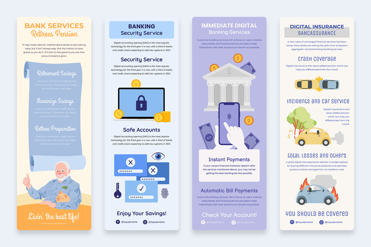 Banking Vertical Infographics Templates