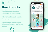 Blanche Instagram Puzzle Template for CANVA & Photoshop