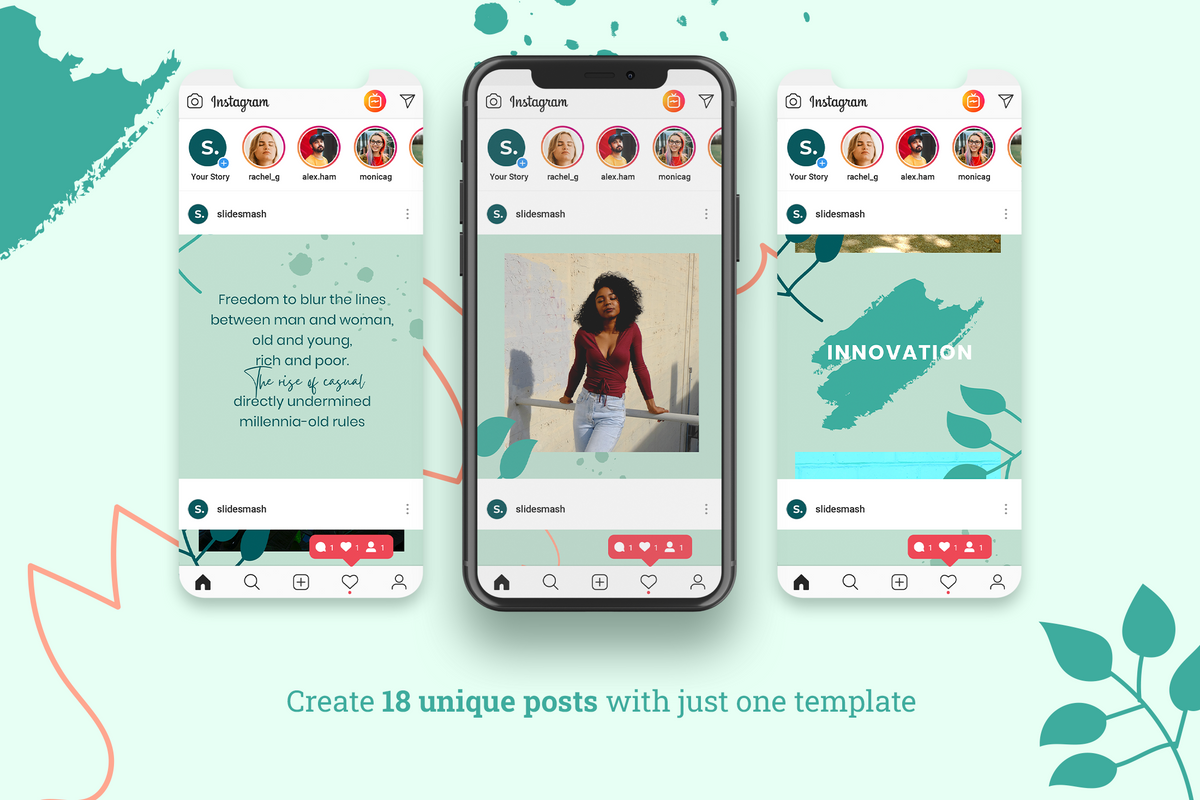 Blanche Instagram Puzzle Template for CANVA & Photoshop