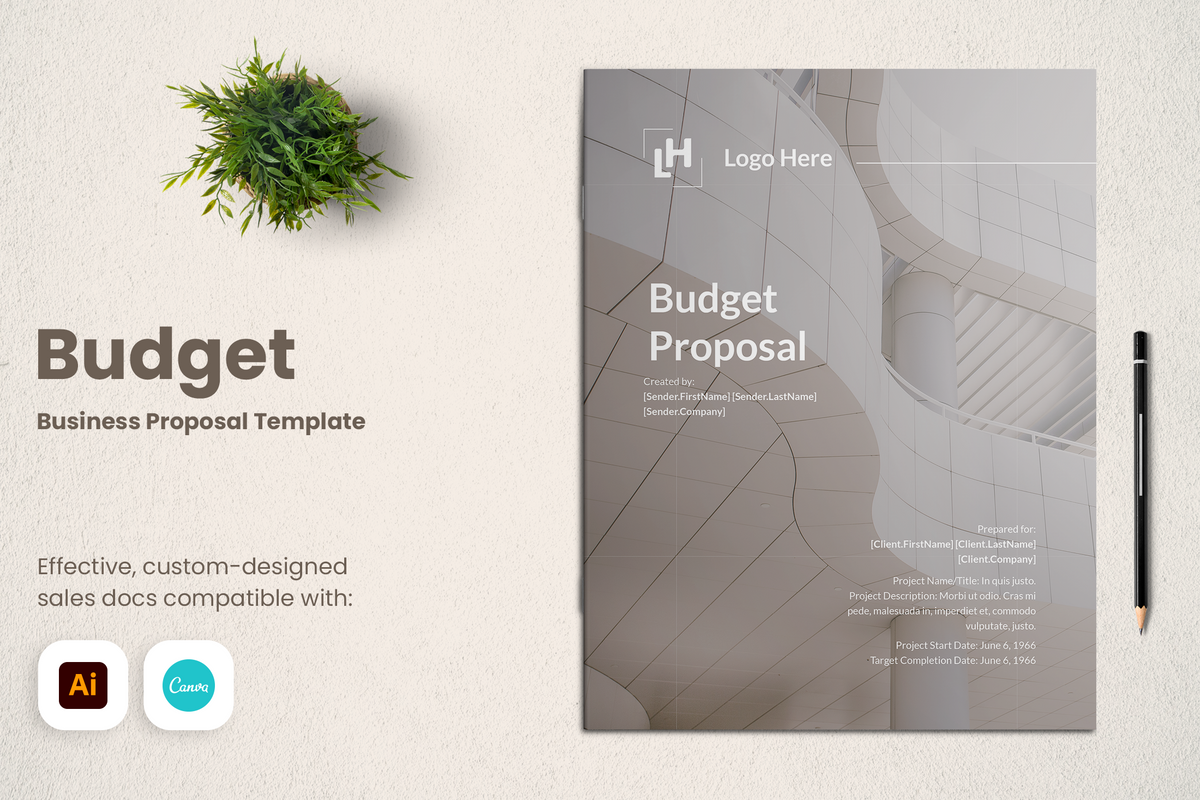 Budget Proposal Template for CANVA & ILLUSTRATOR