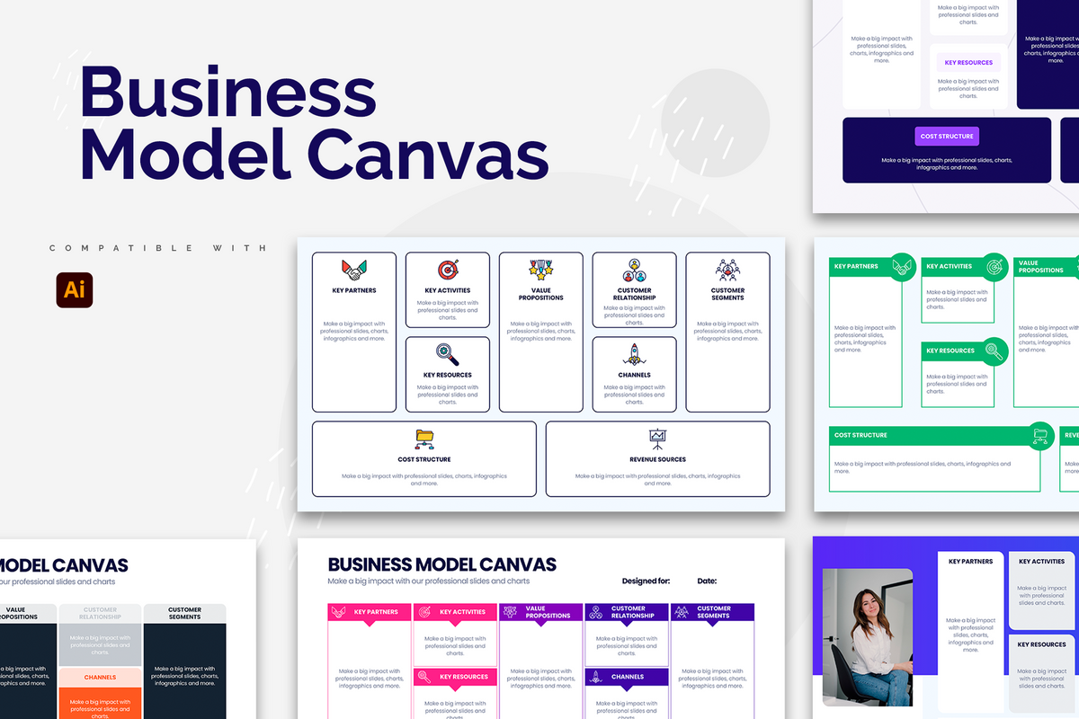 Business Model Canvas Illustrator Template