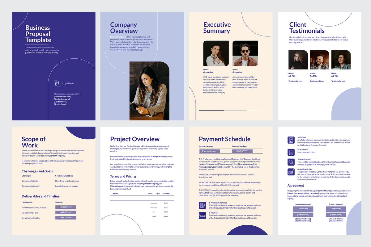 Business Proposal Template for CANVA & ILLUSTRATOR