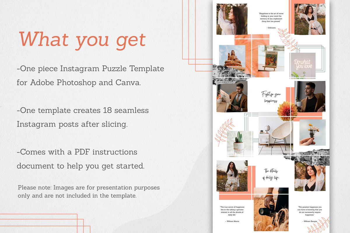 Chelsea Instagram Puzzle Template for CANVA & Photoshop