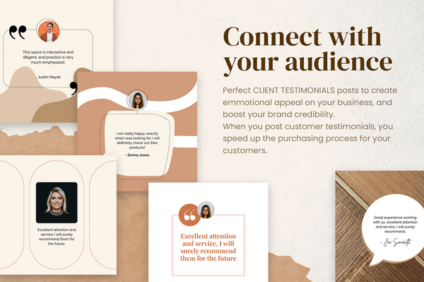 Client Testimonial Post Templates for CANVA