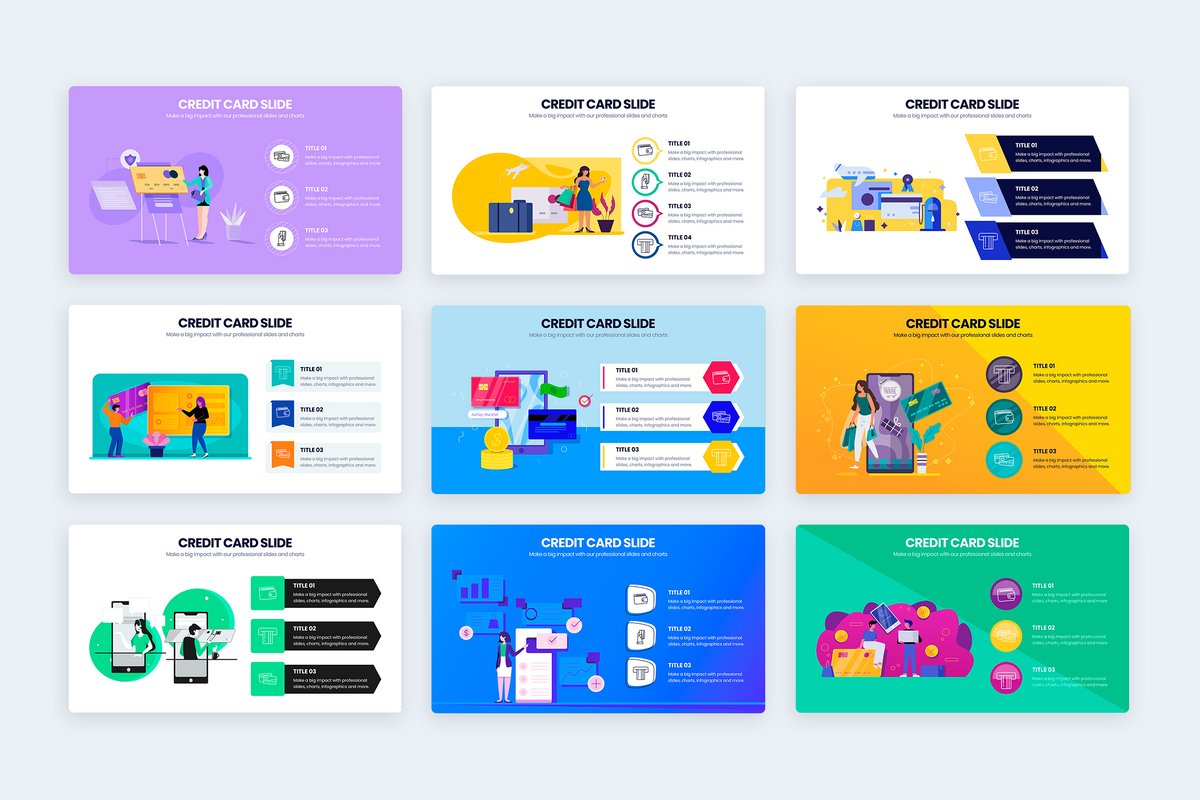 Credit Card Illustrator Infographic Template